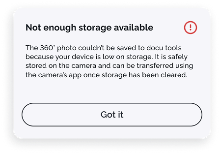 Insufficient Storage